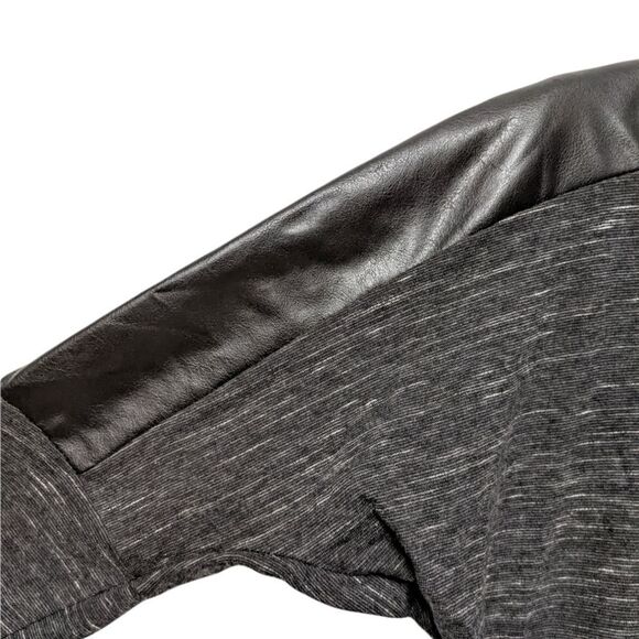 MAISON SCOTCH Space Dye Linen Blend Faux Leather Panel Dress M - Picture 3 of 11